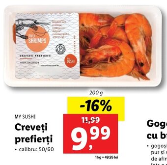 Lidl My sushi creveți prefierți 200g Ofertă