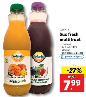 Lidl Solevita suc fresh multifruct 1l Ofertă