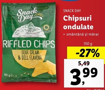 Lidl Snack day chipsuri ondulate 150g Ofertă