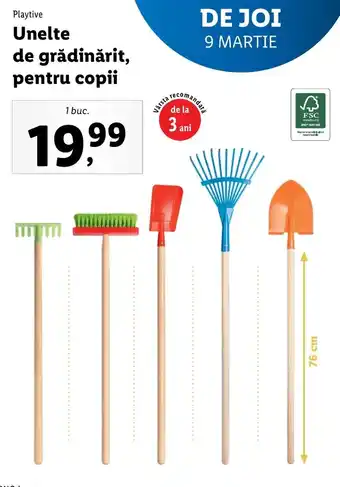 Lidl Playtive unelte de grădinărit pentru copii 1 buc Ofertă