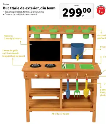 Lidl Playtive bucătărie de exterior din lemn 1 buc Ofertă