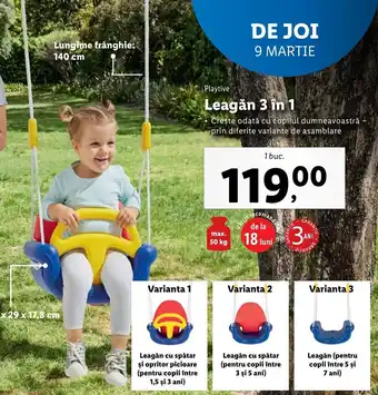 Lidl Playtive leagăn 3 în 1 1 buc Ofertă
