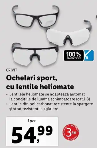 Lidl Crivit ochelari sport cu lentile heliomate 1 per Ofertă