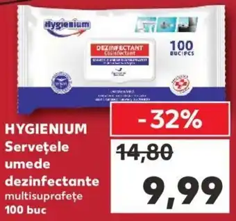 Kaufland Hygienium servețele umede dezinfectante 100 buc Ofertă
