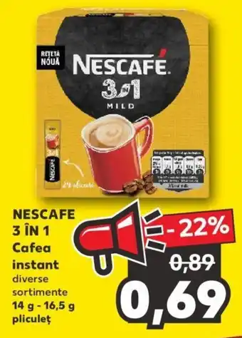 Kaufland Nescafe 3 în 1 cafea instant 14 - 16.5g Ofertă