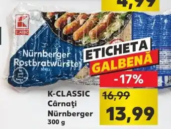 Kaufland Kaufland classic cârnați nürnberger 300g Ofertă