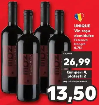 Unique vin roșu demidulce 0.75l