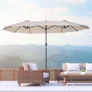 Favi Umbrela de gradina impermeabila si anti-uv bej, 460x270x240cm, outsunny | aosom ro Ofertă