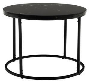 Măsuţă de cafea, marmură neagră / metal negru, gagin