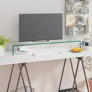 Stand tv/suport monitor, sticlă transparentă, 100x30x13 cm