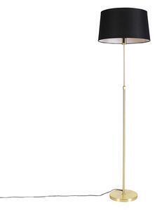 Lampă de podea auriu / alamă cu abajur de in negru 45 cm - parte