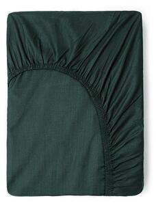 Cearșaf elastic din bumbac good morning, 90 x 200 cm, verde închis