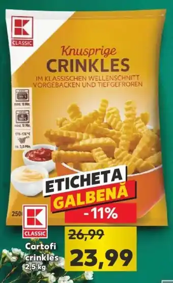 Kaufland classic cartofi crinkles 2.5kg