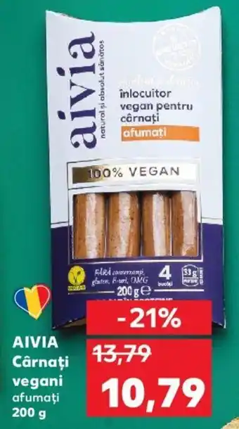 Kaufland Aivia cârnați vegani 200g Ofertă