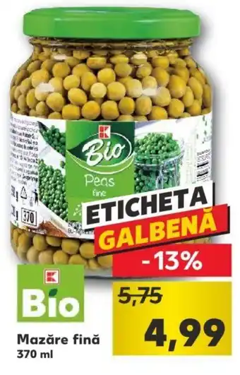 Kaufland bio mazăre fină 370ml