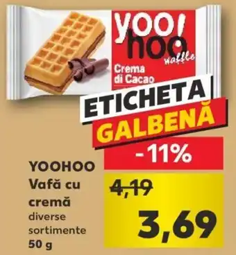 Kaufland Yoohoo vafă cu cremă 50g Ofertă