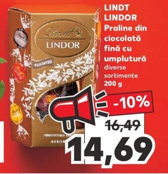 Kaufland Lindt lindor praline din ciocolată fină cu umplutură 200g Ofertă