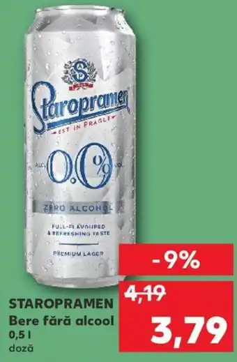 Kaufland Staropramen bere fără alcool 0.5l Ofertă