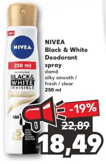 Kaufland Nivea black & white deodorant spray 250ml Ofertă