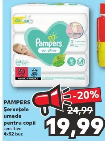 Kaufland Pampers șervețele umede pentru copii 4 x 52 buc Ofertă