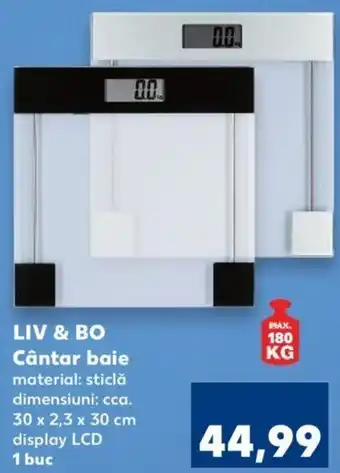 Kaufland Liv&bo cântar baie 30 x 2.3 x 30 cm 1 buc Ofertă