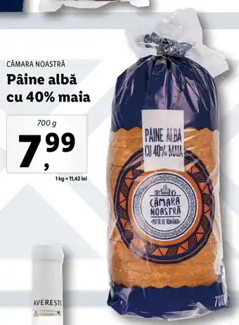 Lidl Cămara noastră pâine albă cu 40% maia 700g Ofertă