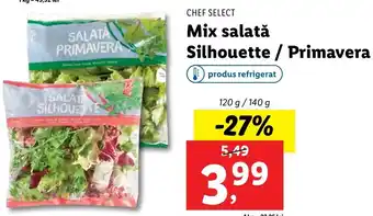 Lidl Chef select mix salată silhouette / primavera 120 / 140g Ofertă