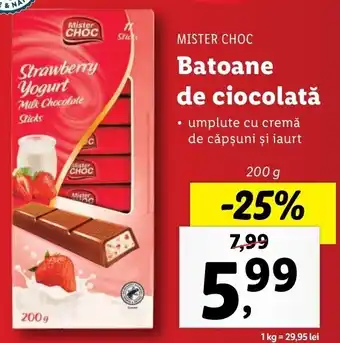 Lidl Mister choc batoane de ciocolată 200g Ofertă