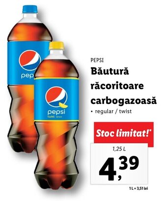 Lidl Pepsi băutură răcoritoare carbogazoasă 1.25l Ofertă