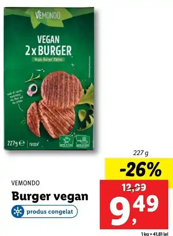 Lidl Vemondo burger vegan 227g Ofertă