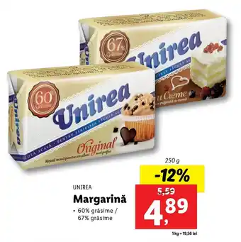 Lidl Unirea margarină 250g Ofertă