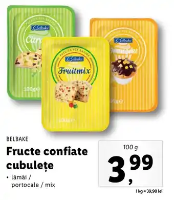 Lidl Belbake fructe confiate cubulețe 100g Ofertă