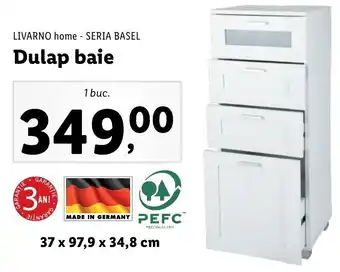 Lidl Livarno home seria basel dulap baie 37 x 97.9 x 34.8 cm 1 buc Ofertă