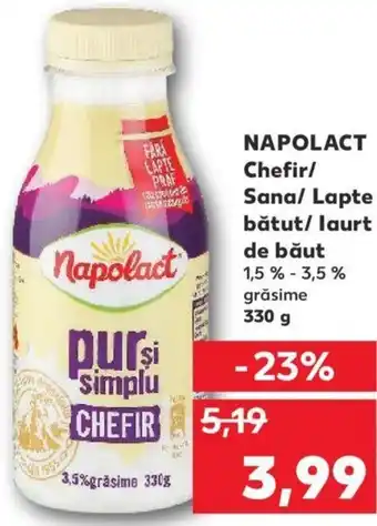 Kaufland Napolact chefir / sana / lapte bătut / iaurt de băut 330g Ofertă