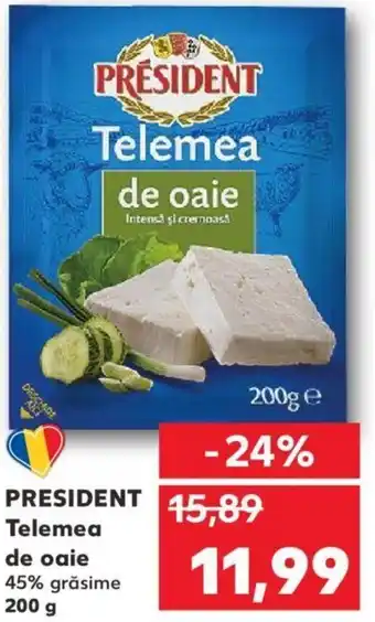 Kaufland President telemea de oaie 200g Ofertă