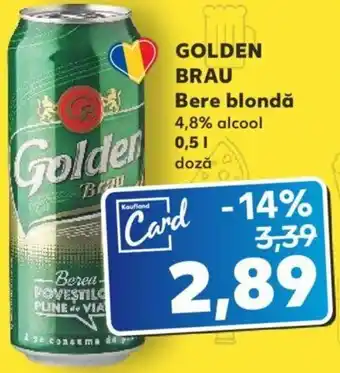 Kaufland Golden brau bere blondă 0.5l Ofertă