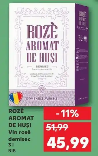 Rozé aromat de huși vin rosé demisec 3l