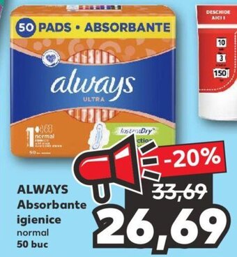 Kaufland Always absorbante igienice 50 buc Ofertă