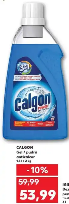 Kaufland Calgon gel / pudră anticalcar 1.5l / 2kg Ofertă