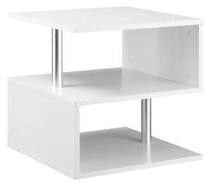 Homcom masuta living, lemn si fier, 50x50x50cm alb | aosom ro