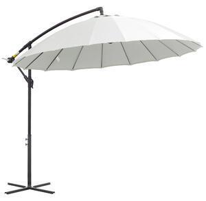 Outsunny umbrela suspendata cu brat lateral φ296cm pentru exterior, alb crem | aosom ro
