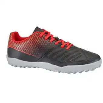 Ghete fotbal agility 100 tf teren sintetic negru-roșu copii