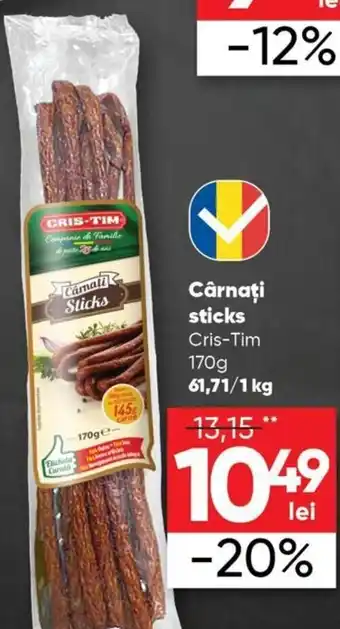 PROFI Cris-Tim Cărnați sticks 170g Ofertă