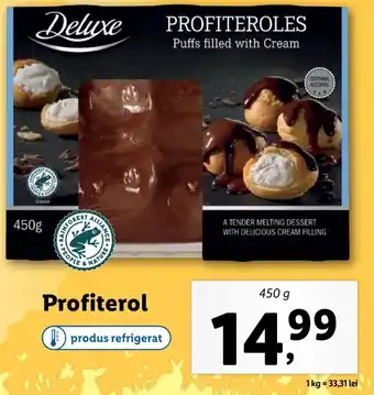 Lidl Deluxe profiterol 450g Ofertă