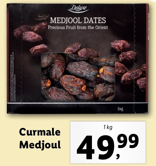 Deluxe curmale medjoul 1kg ofertă la Lidl