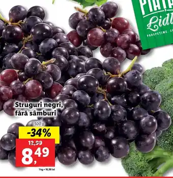 Lidl piața struguri negri fără sâmburi 500g