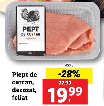 Lidl Piept de curcan dezosat feliat 450g Ofertă