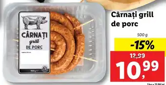 Lidl Cârnați grill de porc 500g Ofertă