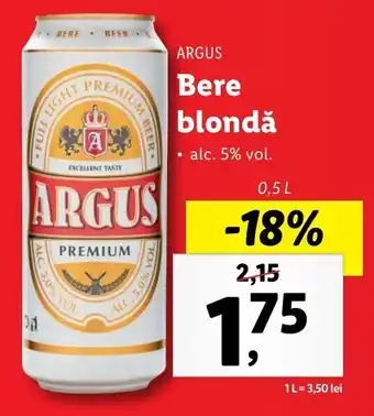 Lidl Argus bere blondă 0.5l Ofertă