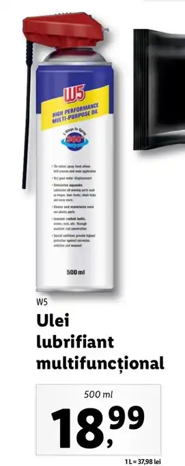Lidl W5 ulei lubrifiant multifuncțional 500ml Ofertă
